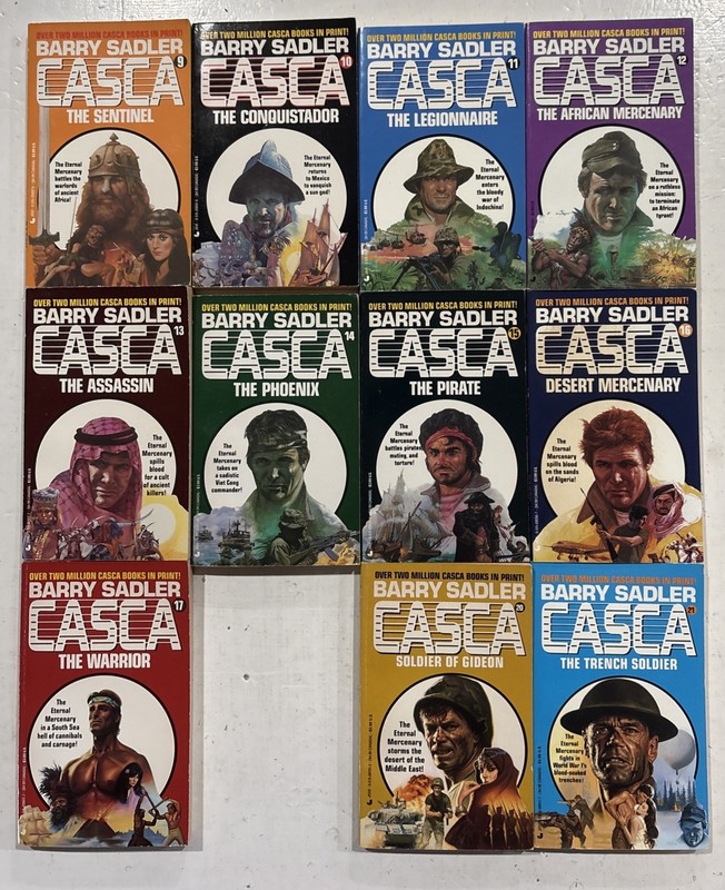 Lot of 11 CASCA Book Series by Barry Sadler #9-17, 20, 21 Very Good Mercenary