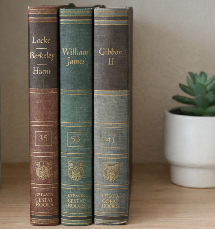 Vintage Britannica Great Books Set of 3 | Gibbon Locke Hume | Shelf Decor