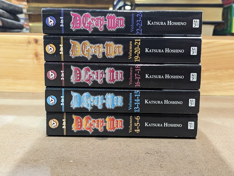 Lot of 5 Gray-Man 3 in 1 Manga Books by Katsura Hoshino #4-6, 13-24 Viz Media