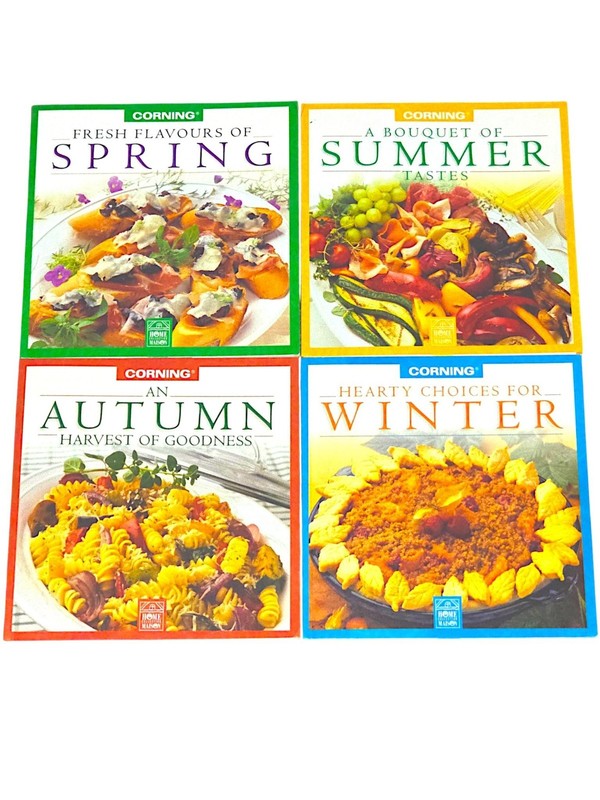 Corning Ware Fresh Flavours Of Spring Summer Autumn Winter 4 Cookbook Lot