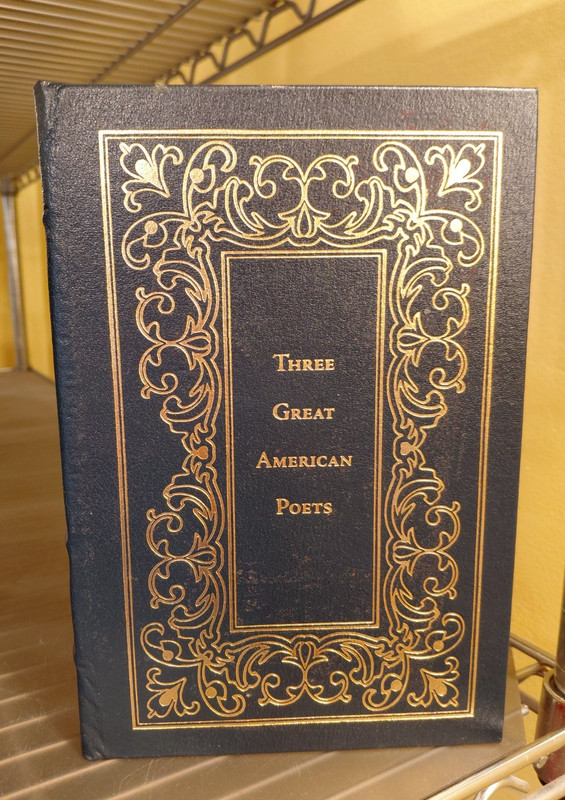 Three Great American Poets by Whitman, Dickinson, Frost 1996, Hardcover leather.