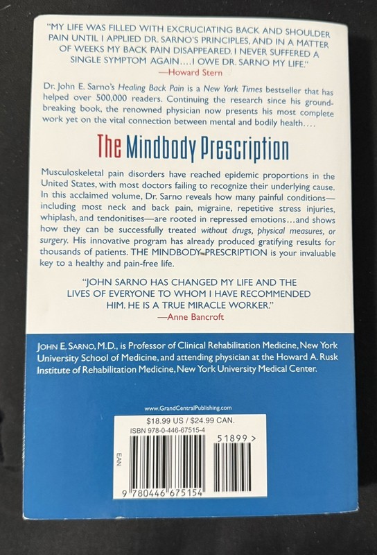 The Mindbody Prescription: Healing the Body, Healing the Pain – VERY GOOD