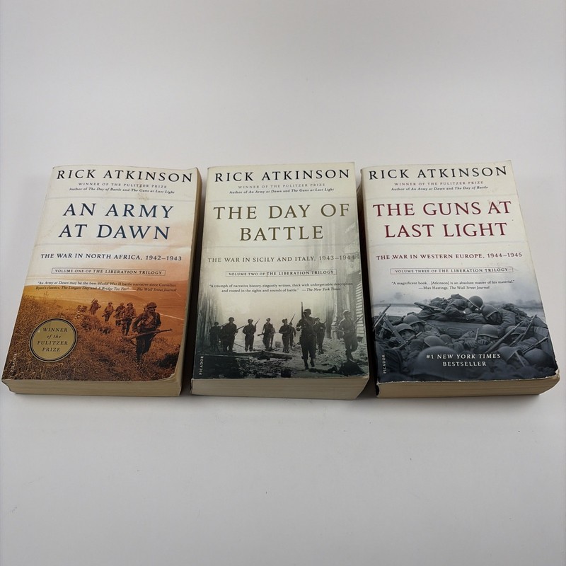 The Liberation Trilogy Soft Cover Paperback – Rick Atkinson Signed- 3 book set