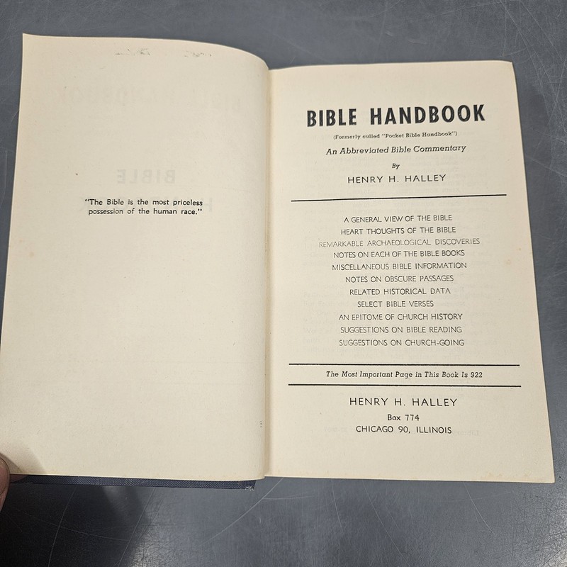 Bible Handbook An Abbreviated Bible Commentary Henry H Halley Biblical Studies