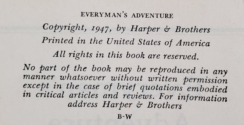 Everyman's Adventure by Merle William Boyer, 1947, HC/DJ gallery
