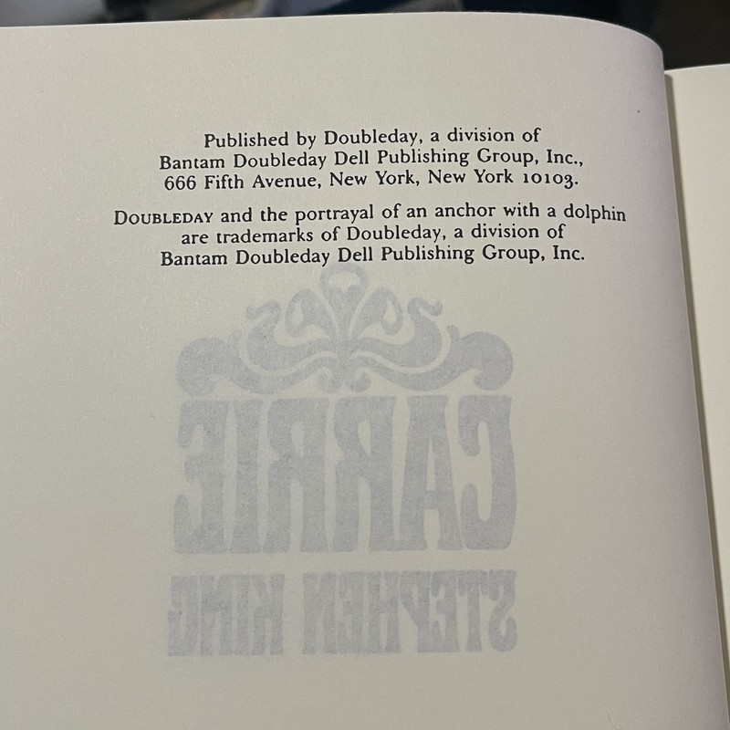 Carrie by Stephen King 1974 First Edition Doubleday Hardcover w Dust Jacket gallery