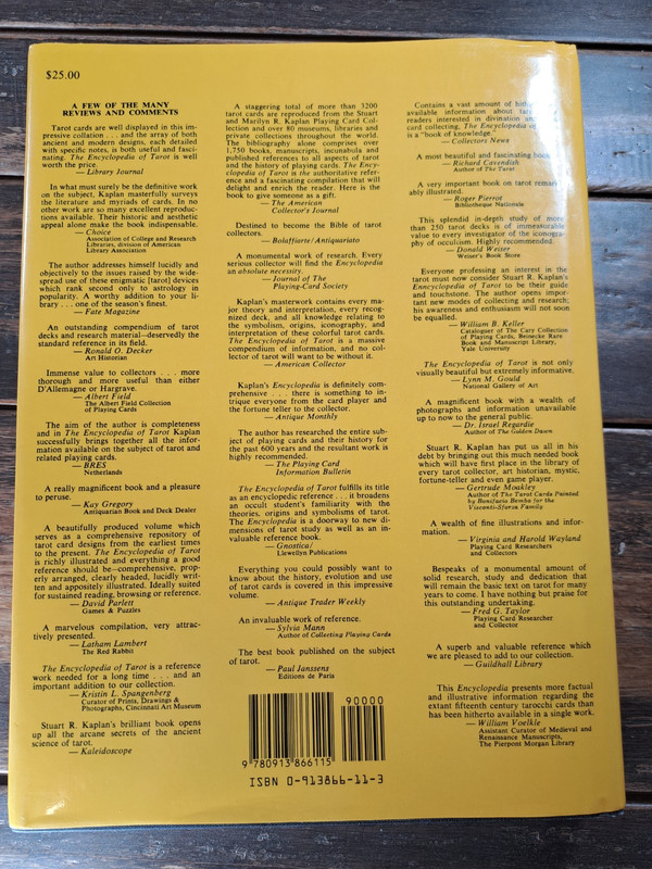 Encyclopedia of Tarot Book Vol. I by R. Kaplan Stuart gallery