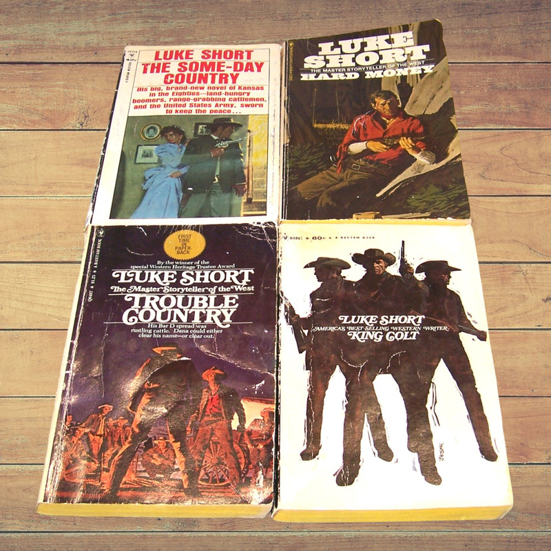 LUKE SHORT Lot Of 6 Vintage Western Paperbacks Pulp Cowboys Lore - 2 in German! gallery
