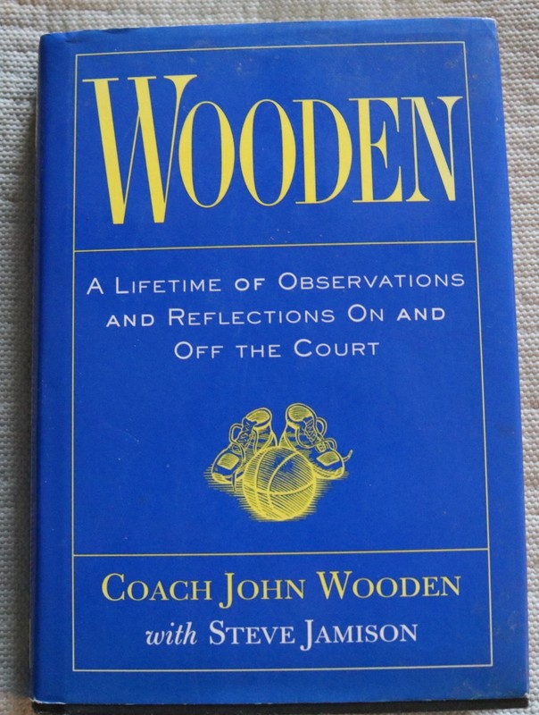 Wooden basketball hardback book *signed bookplate by Coach John Wooden