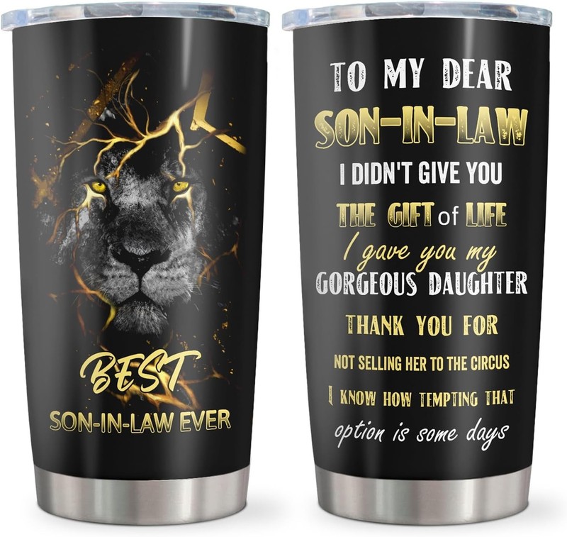 Versatile 20oz Stainless Steel Tumbler for Son-In-Law - Ideal for Home & Travel gallery