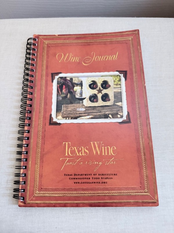 Texas Wine Spiral Wine Journal Activity Book 9 in x 6 in