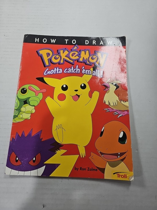 HOW TO DRAW POKEMON By Ron Zalme Vintage Book Troll Pikachu 1999 NEW