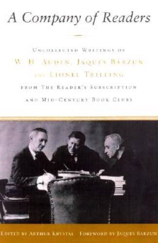 A Company of Readers: Uncollected Writings of W. H. Auden, Jacques Barzun – GOOD