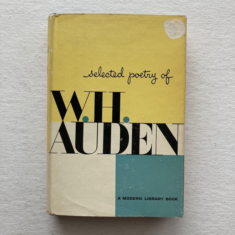 Vintage 1959 Selected Poetry Of W H Auden Modern Library Yellow HC DJ USA