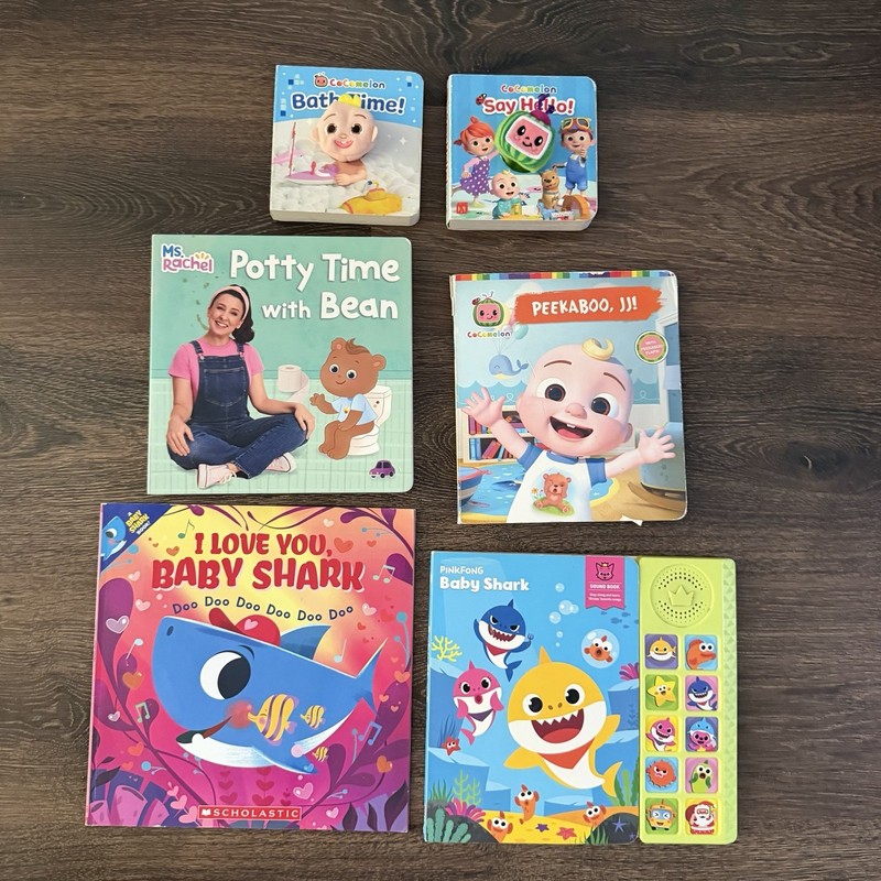 CoComelon Baby Shark Ms Rachel Board Book Lot of 6 Sound Books Tested Works