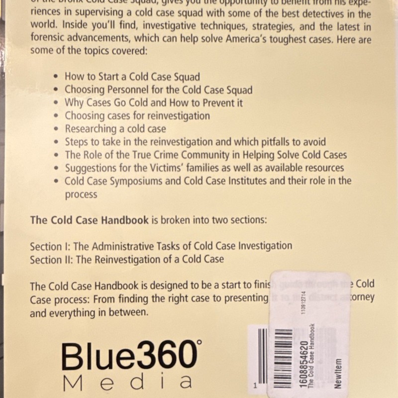 The Cold Case Handbook by Joseph L. Giacalone, Paperback, Blue360 Media gallery