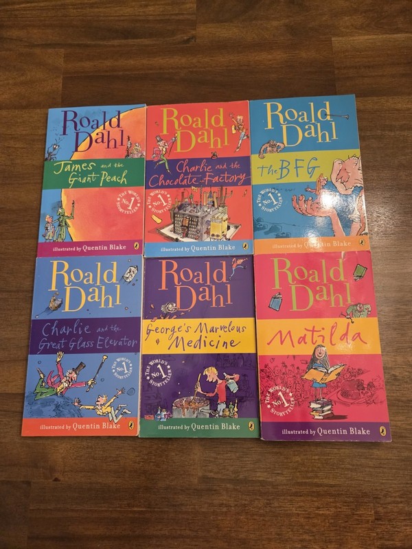 Lot of 6 Roald Dahl Paperback Books Matilda Charlie and Chocolate Factory BFG