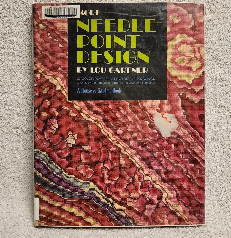 More Needlepoint Design by Lou Gartner 1975 Hardcover HCDJ 1st Print ex lib