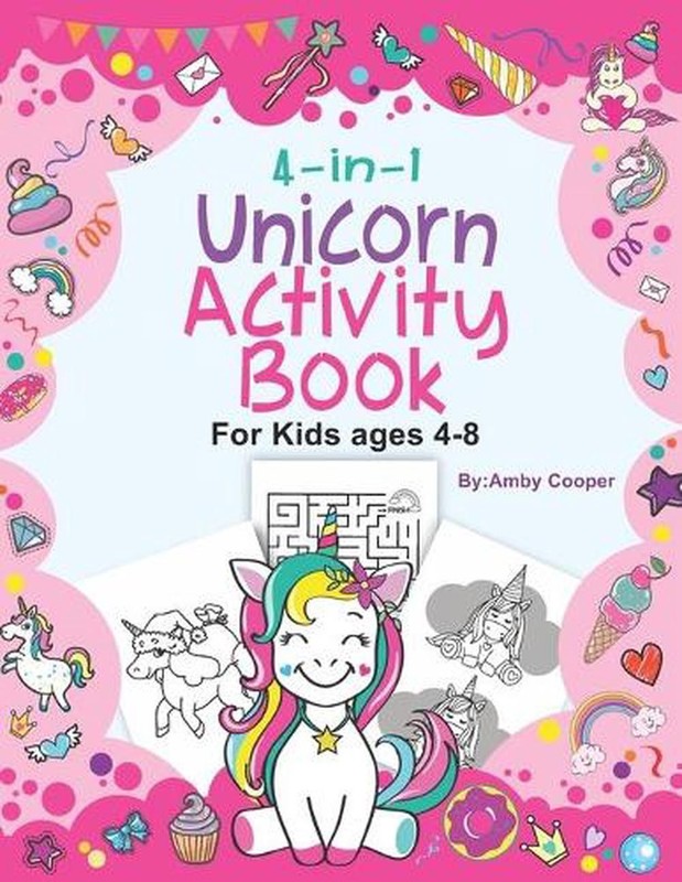 4-in-1 Unicorn Activity Book for Kids 4-8 Years: Fun Activities for Preschool Ch
