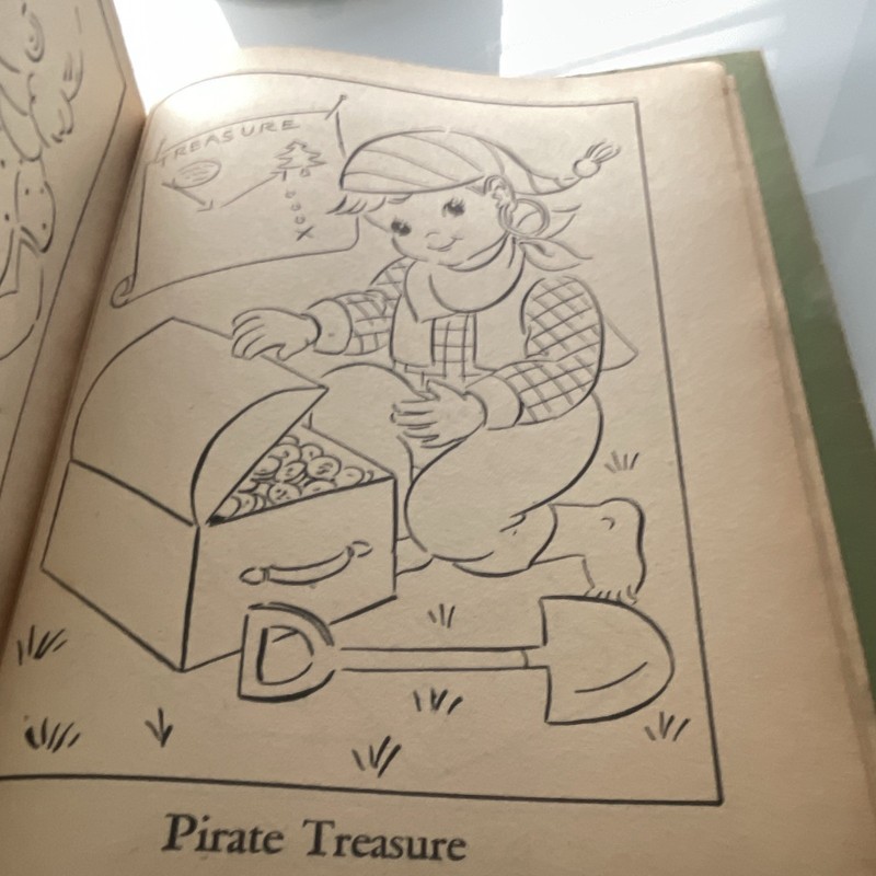 Whitman 5 in One Coloring Book Paperback 1957 Vintage Illustrated Ages 4-8 gallery