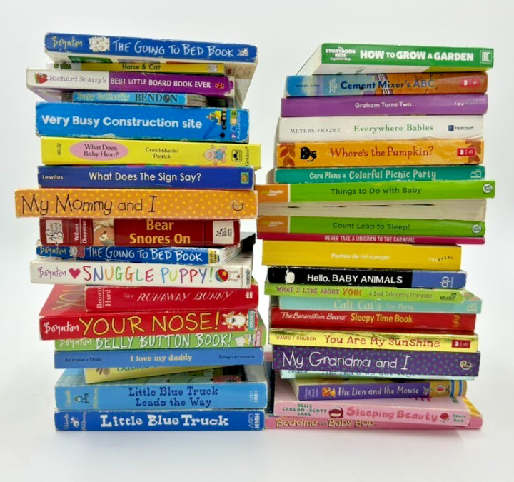 Lot of 100 - Board Books for Children's/ Toddler Babies/Preschool/Daycare gallery