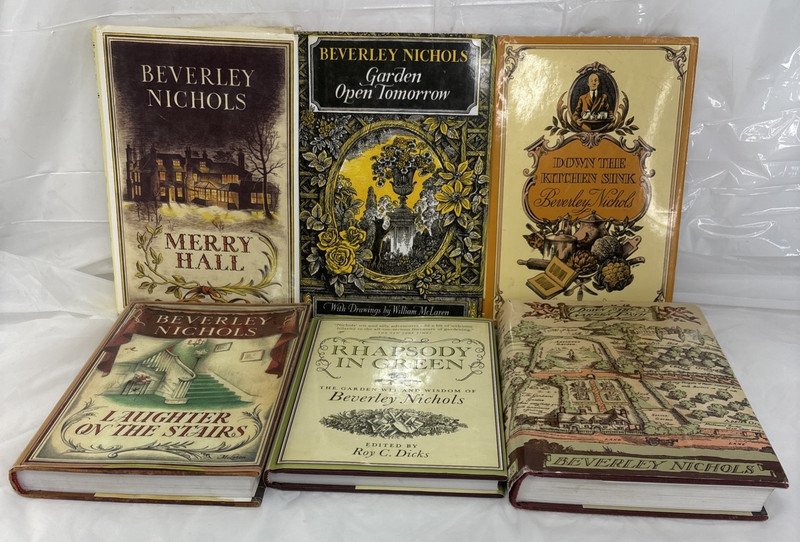 Beverly Nichols,Lot of 6, Down The Garden Path,Down The Kitchen Sink,Garden Open