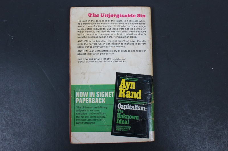 Anthem Ayn Rand 1966 Eleventh Printing Dystopian Science Fiction Signet PB SF gallery