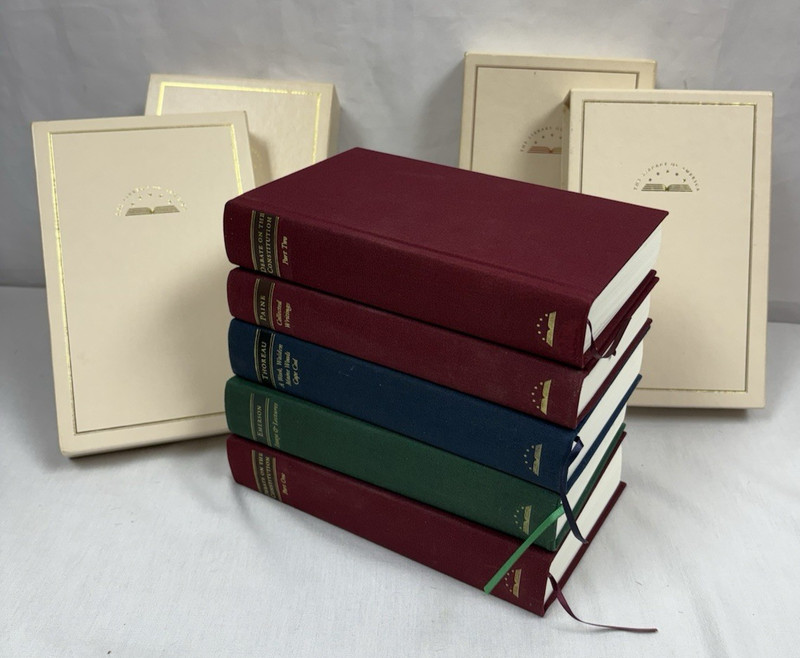 The Library Of America Book Set of 5 1980-90’s Thoreau Emerson Paine w/ Sleeve