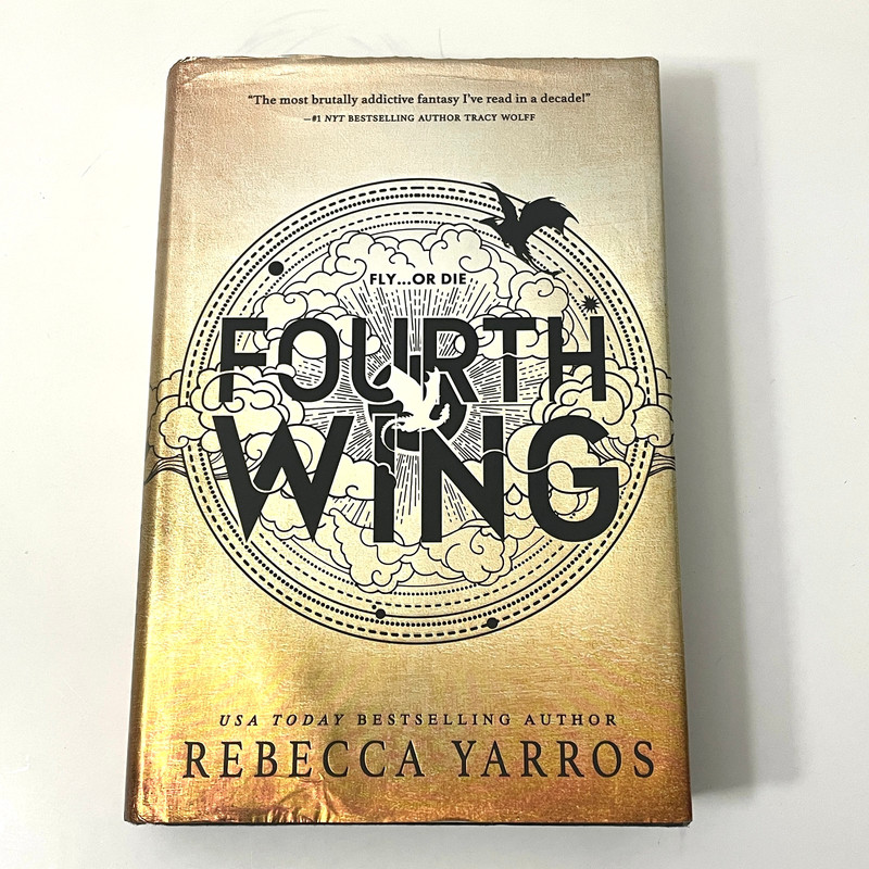Fourth Wing Rebecca Yarros 1st Edition 1st Print Dragon Sprayed Edges Hardcover
