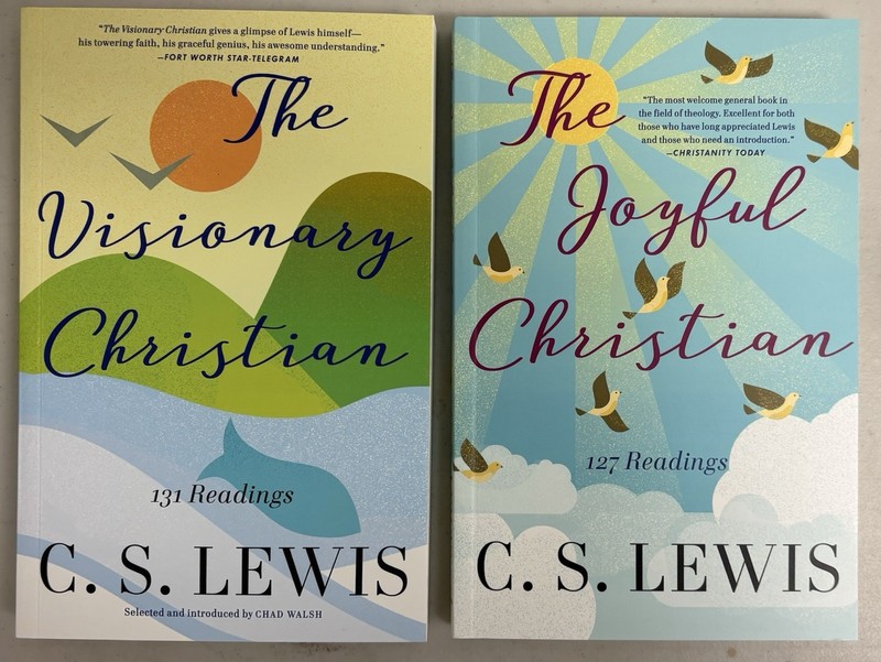 C.S. Lewis 2 Book Set The Joyful Christian & The Visionary Christian Brand New