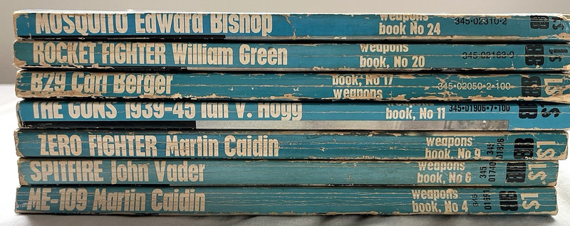LOT of 7 Ballantine’s Illustrated History of World War II Weapons Vintage Books