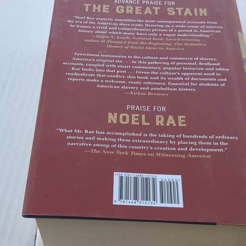 Abrams Inc Great Stain Witnessing American Slavery Noel Rae Hardcover 2018 gallery