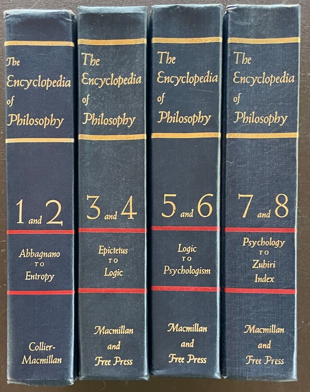 ENCYCLOPEDIA OF PHILOSOPHY Paul Edwards 1972. 8 Vols. in 4 books. HC. GC