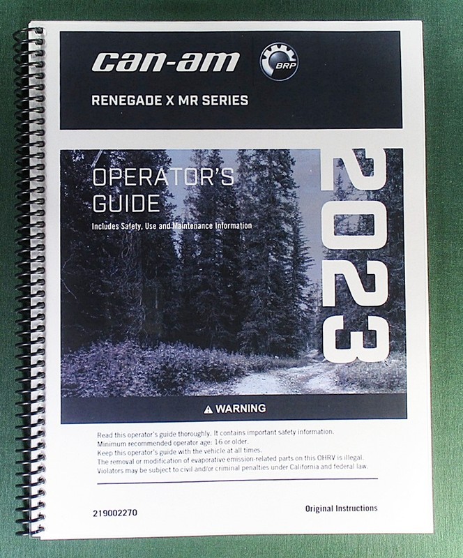 2023 Can-Am Renegade X MR 650 Owner’s Manual: 240 Pages & Protective Covers
