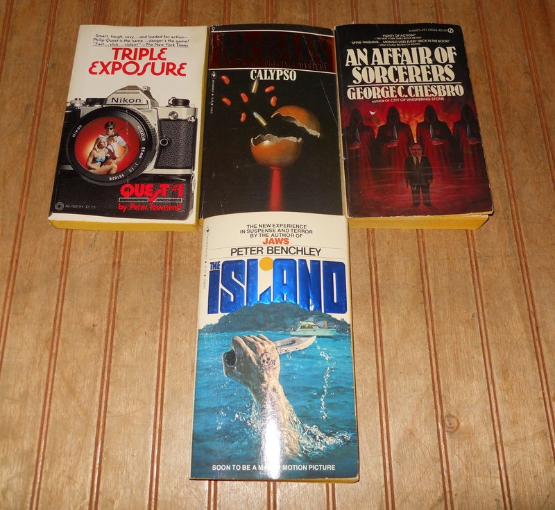 Paperback Books Lot The Island Peter Benchley , ffair of Sorcerers, Calypso McBa