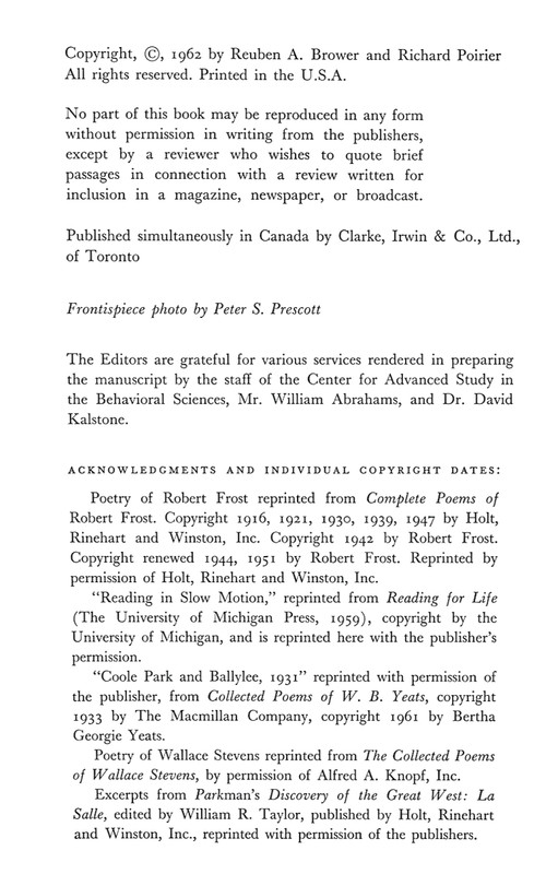 In Defense of Reading Literary Criticism Reuben Brower Richard Poirier 1962 PB gallery