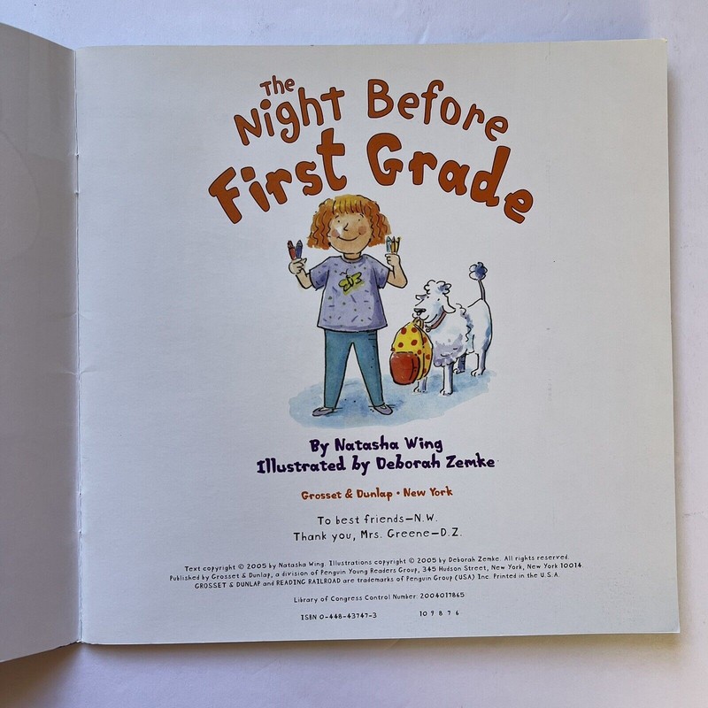 Set Of 2 Childrens Story Books Paperback Napping House Night Before First Grade gallery