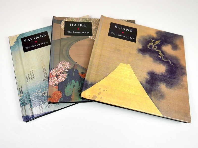 3 books Koans The Lessons of Zen, Haiku The Poetry of Zen, Sayings The Wisdom of