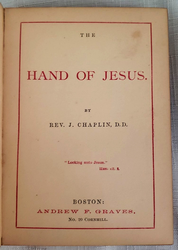 Rare 1868 1st,THE HAND OF JESUS: Victorian Poetry w/New Testament Verses,Prayers gallery