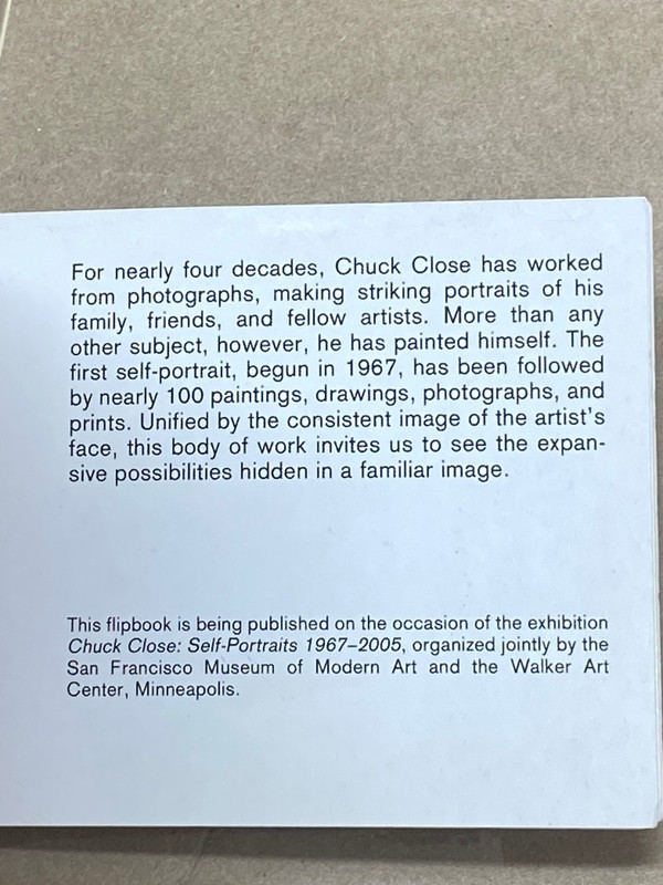 Fliptomania Chuck Close Flipbook, used - Good condition (paperback; 4x6") gallery