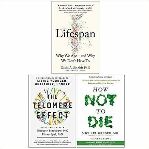 New 3 Books Collection Set Lifespan, The Telomere Effect, How Not To Die.
