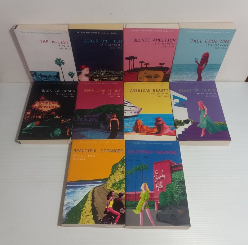 10 Book Lot: THE A-LIST Complete Set 1-10 PB Collection by Zoey Dean