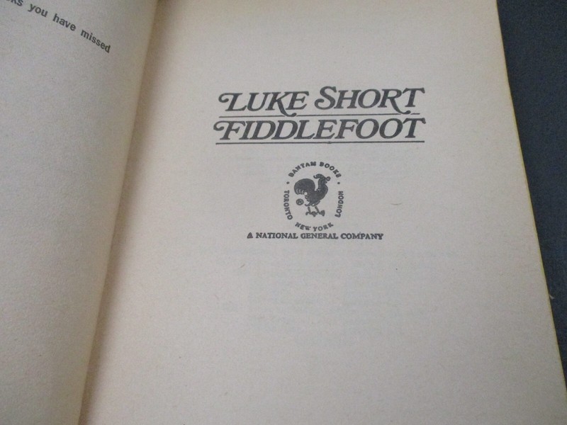 FIDDLEFOOT by Luke Short Bantam Book 3rd Printing 1971 Paperback PB Western gallery