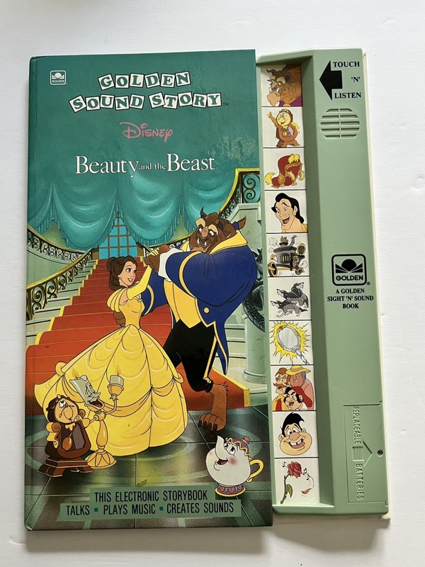 Vintage Golden Sound Electronic Story Book Disney Beauty and the Beast WORKS!
