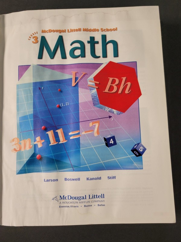 MCDOUGAL LITTEL MIDDLE SCHOOL MATH COURSE 3 Larson, Boswell (2004 HC) ACCEPTABLE gallery