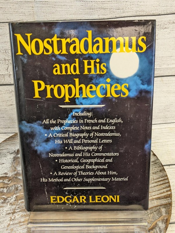 Nostradamus and His Prophecies by Edgar Leoni 1982 Hardcover Book w/ DJ