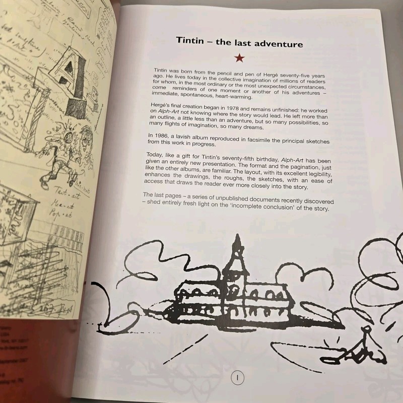 TinTin and Alph-Art - Herge (2004) Paperback Artist Sketches Adventures gallery