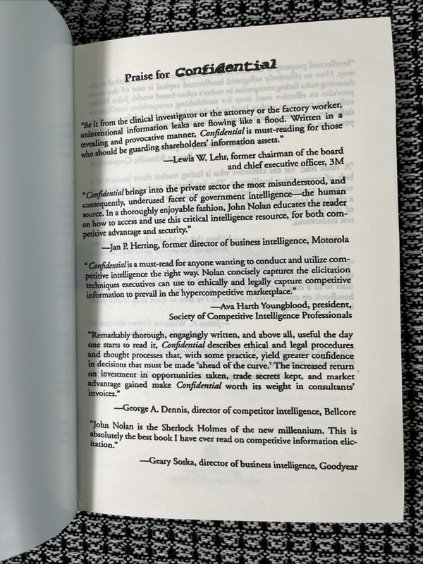 John Nolan CONFIDENTIAL: BUSINESS SECRETS, GETTING THEIRS, Brand New , Reprint gallery