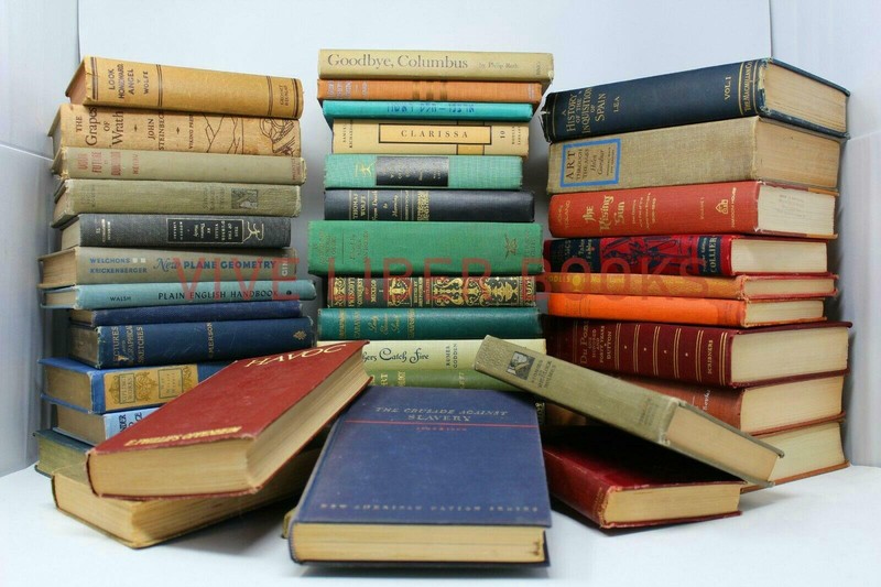 Lot of 5 Vintage Old Rare Antique Hardcover Books – Mixed Color – Random