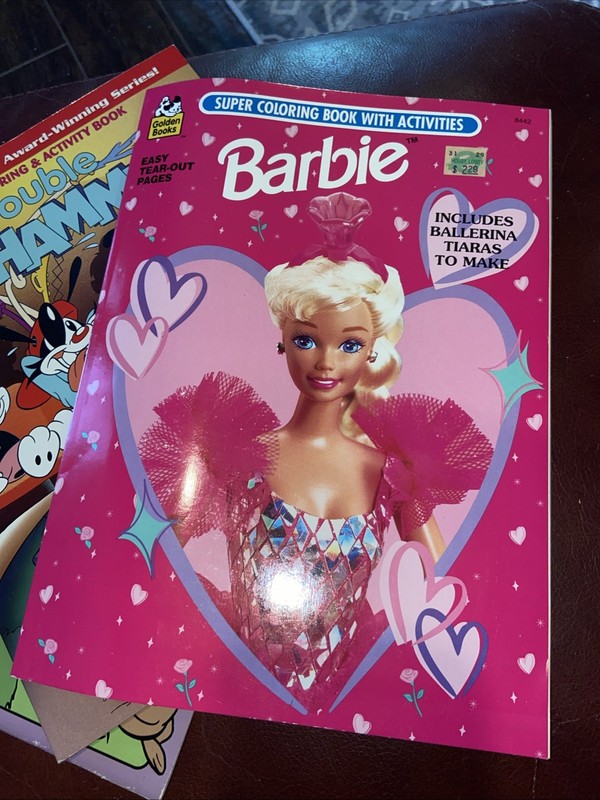 Barbie Super Coloring Book With Activities 1996 +Disney Fairy Tales, Looneytunes